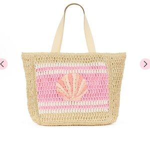 NWOT Kulani Kinis Shell Straw Beach Tote Bag